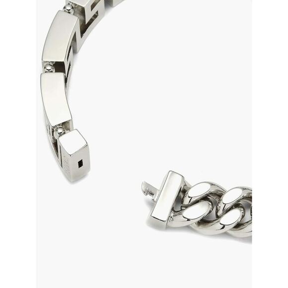 VERSACE Greca Chain Bracelet Silver Large Made in Italy NWT $725 - Picture 2 of 10